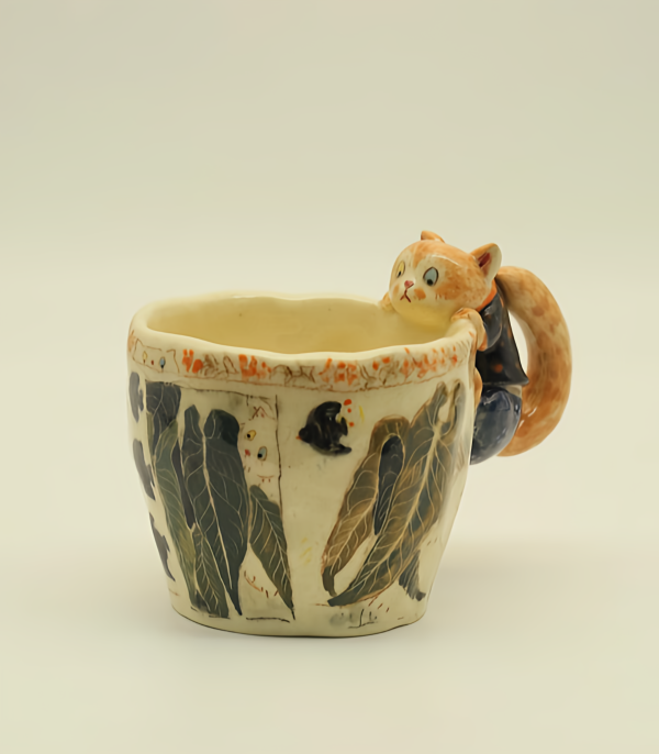 Handmade Ceramic Pet Mug For Cozy Cat