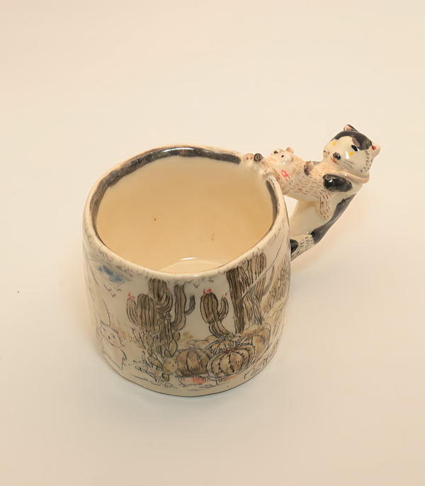 Handmade Ceramic Pet Mug For Feline Cat