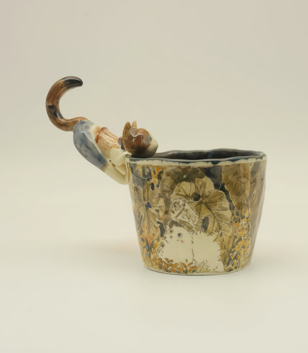 Handmade Ceramic Pet Mug For Pitiful Cat